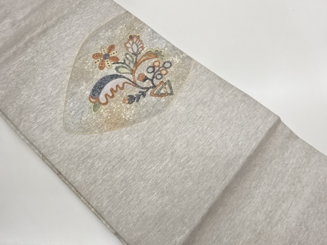 JAPANESE NAGOYA OBI / EMBROIDERY / ABSTRACT FLOWER